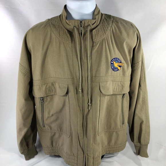 World Bird Sanctuary Jacket Full Zip Mock Neck Kahki Long Sleeve Approx Size M/L - Picture 11 of 16